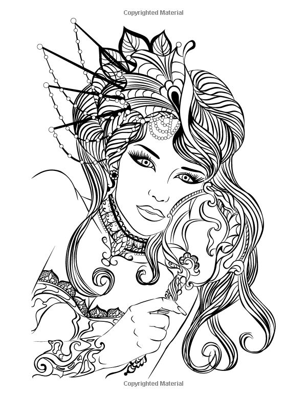 600x776 887 Best Beautiful Women Coloring Pages For Adults Images