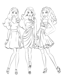 250x324 Cute Modern Barbie Coloring Pages Family