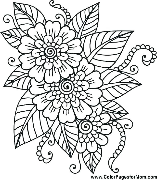 640x732 Coloring Pages Flowers Fancy Flowers Coloring Pages About Remodel