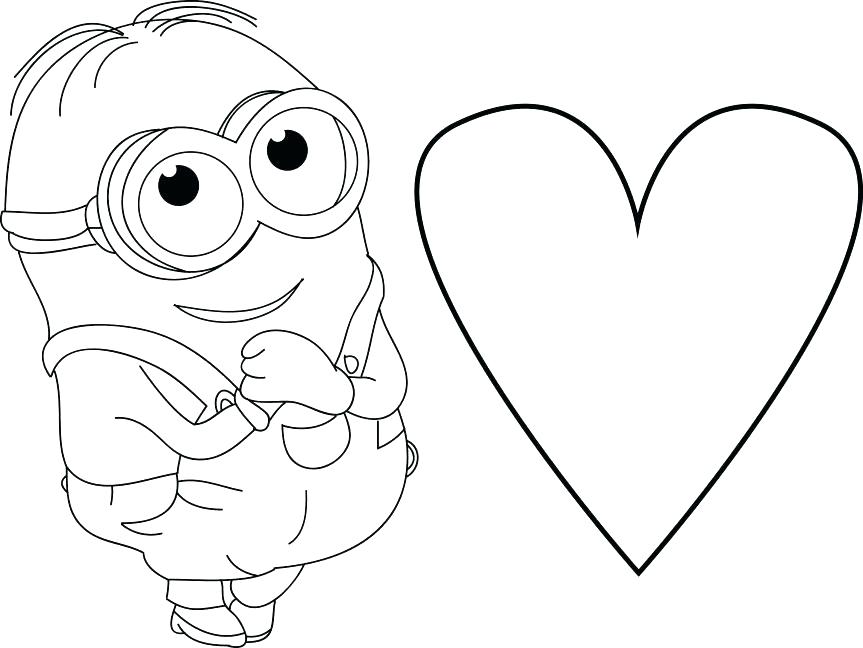 863x648 Heart Coloring Page Minion Very Cute Movie Pages To Print Free