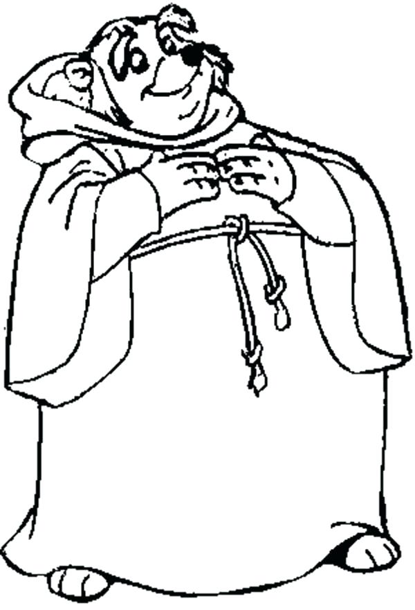 600x881 Disney Robin Hood Coloring Pages Friar Tuck The Kind Priest