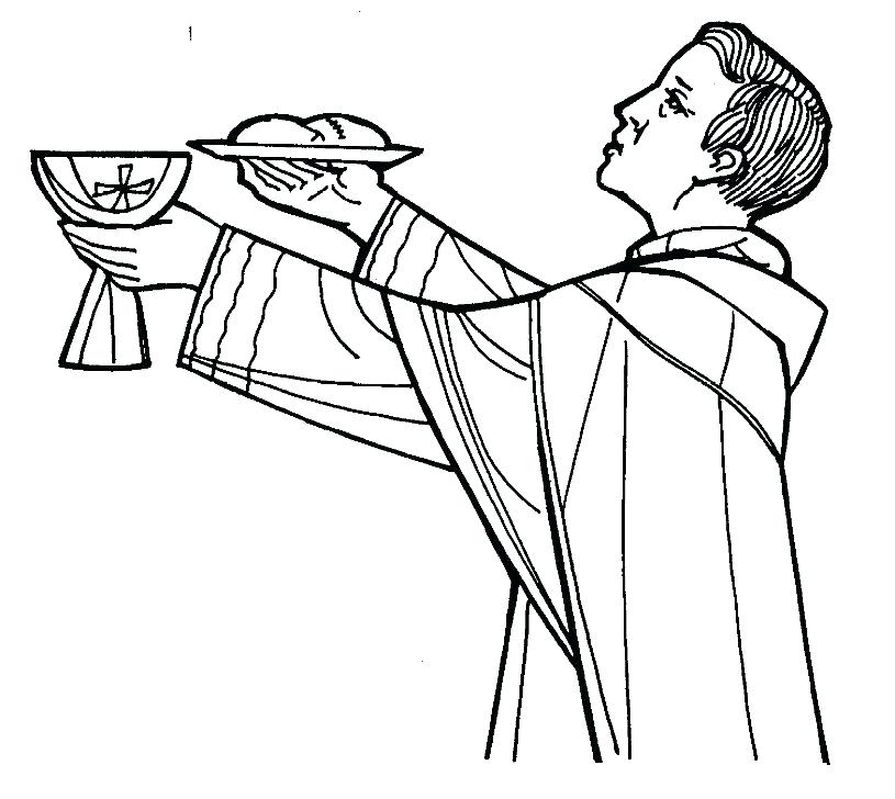 815x728 Catholic Mass Coloring Pages Priest Coloring Page Catholic