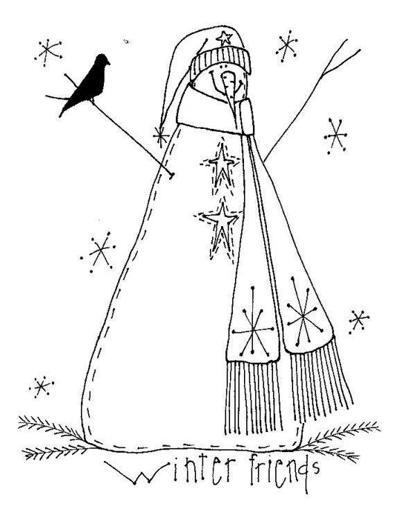 580x734 Snowman Preschool Coloring Pages Winter Free Applique