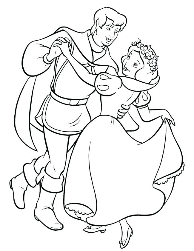 650x841 Prince Coloring Page Dance Snow White With Prince Coloring Pages