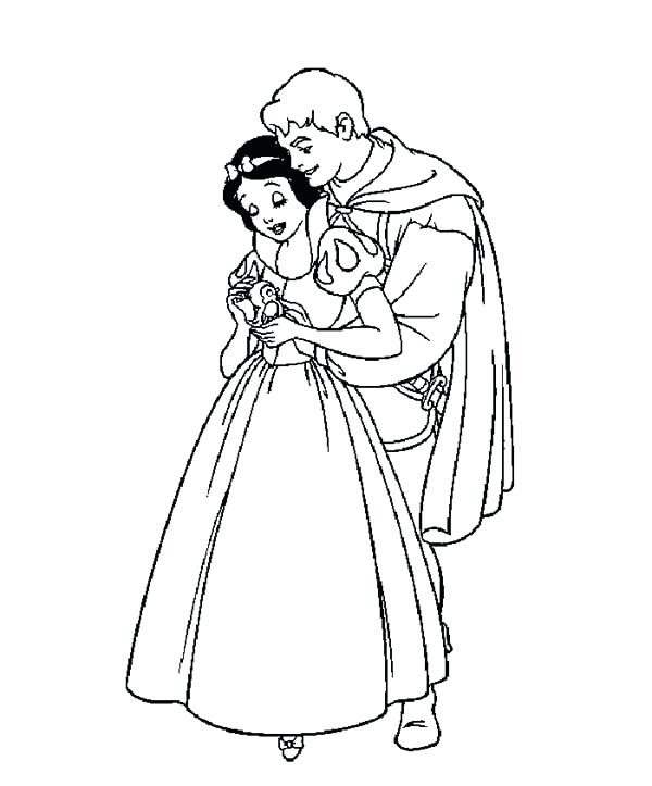 600x723 Prince Coloring Pages Snow White Hugged By Prince Coloring Page