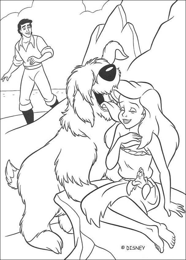 607x850 Ariel And Prince Eric Coloring Pages