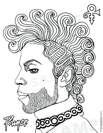 360x466 Prince Coloring Page Prince Curly Digital Downloadable Coloring