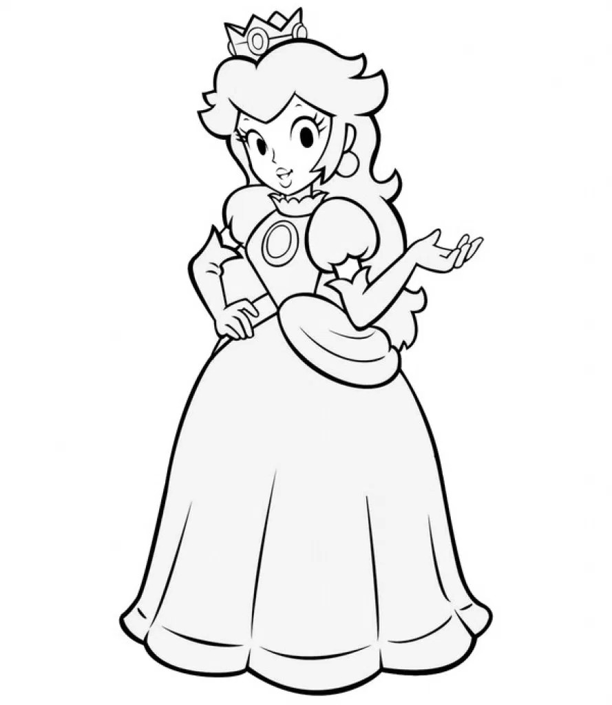 889x1024 Princess Peach Coloring Pages
