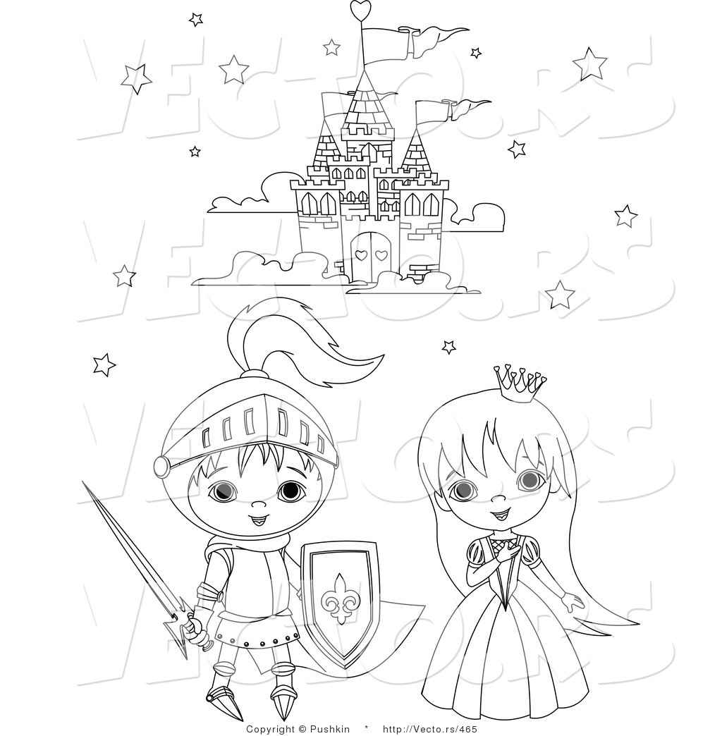 1024x1044 Interesting Castle Coloring Pages Vector Of A Knight And Princess