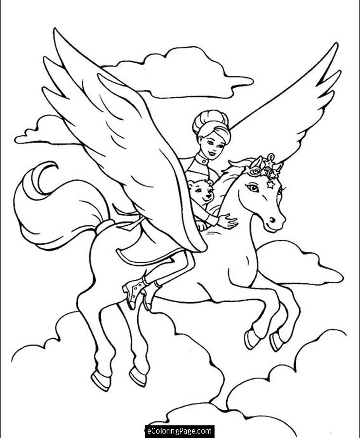 740x900 Barbie And Horse Coloring Pages Download And Print For Free