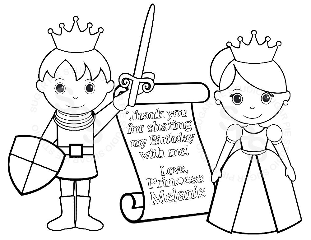 Princess And Knight Coloring Pages