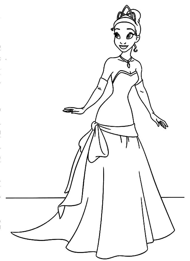 801x1104 Disney Princess Tiana Coloring Pages To Print 3388 Unknown
