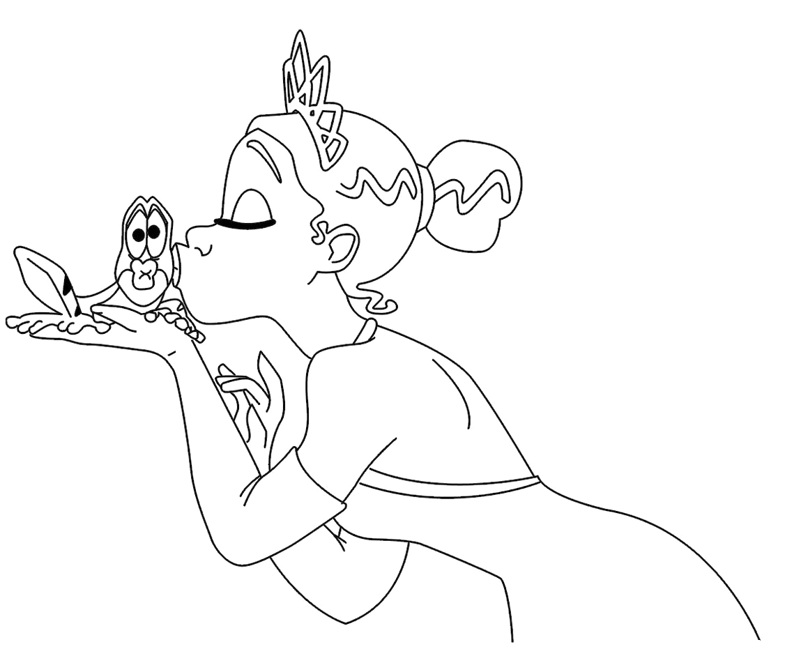 1126x964 Fresh Princess And The Frog Coloring Pages For Kids Color Bros