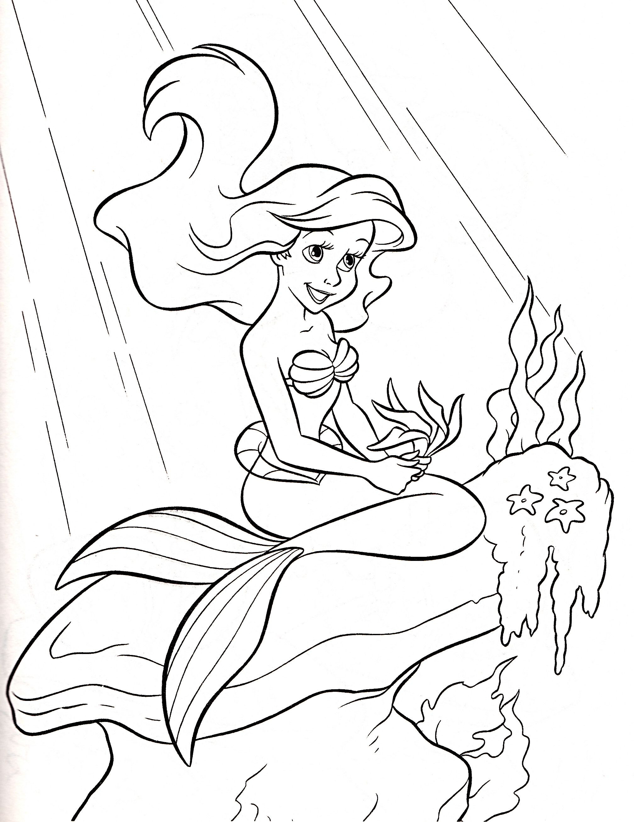 2016x2613 Disney Princess Ariel Coloring Pages The Little Mermaid And Eric