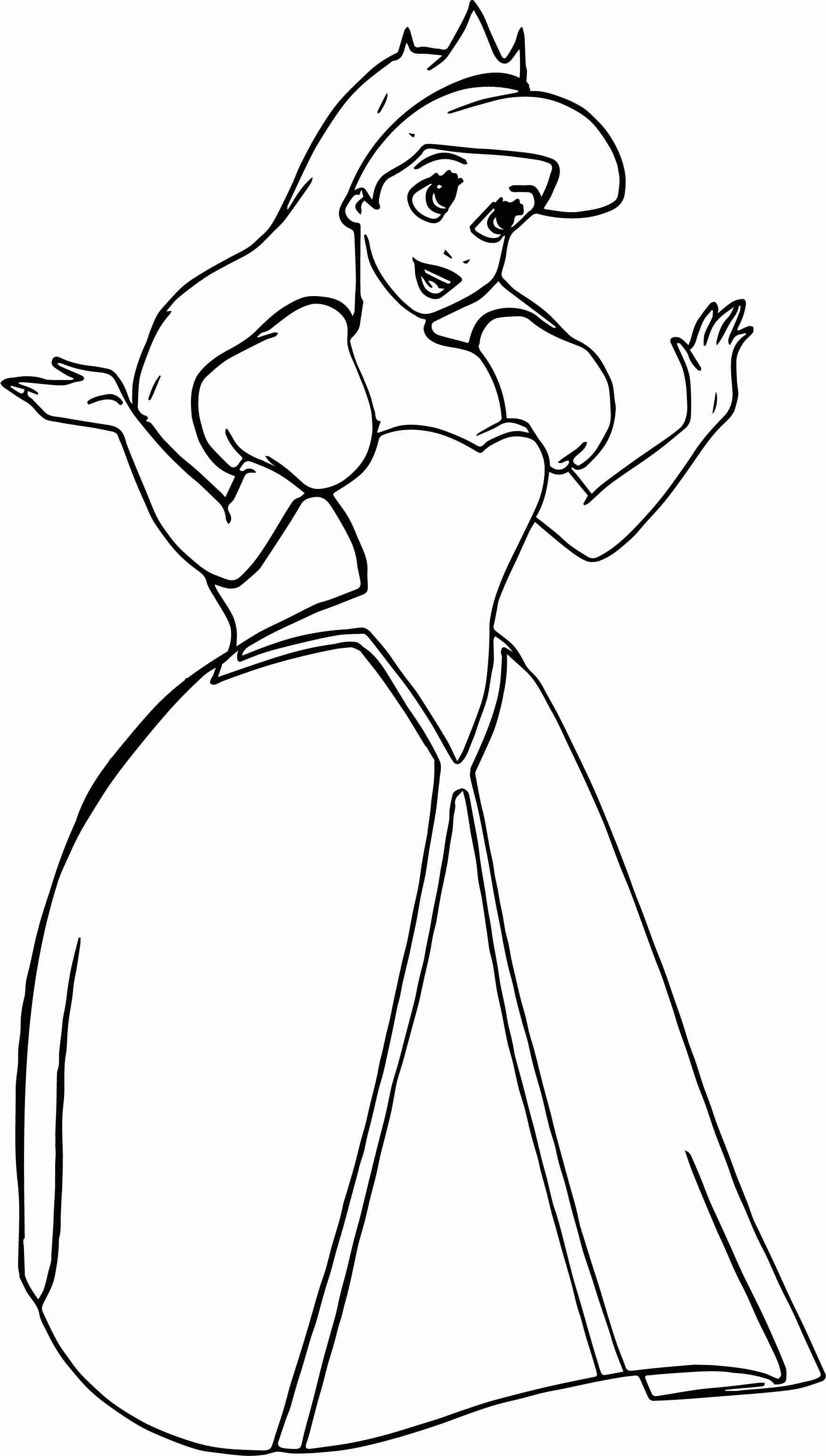 1752x3088 Wedding Princess Ariel Coloring Page Wecoloringpage Pleasing