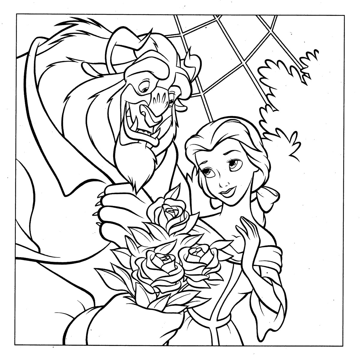 1200x1191 Princess Belle And The Beast Free Printable Coloring Pages