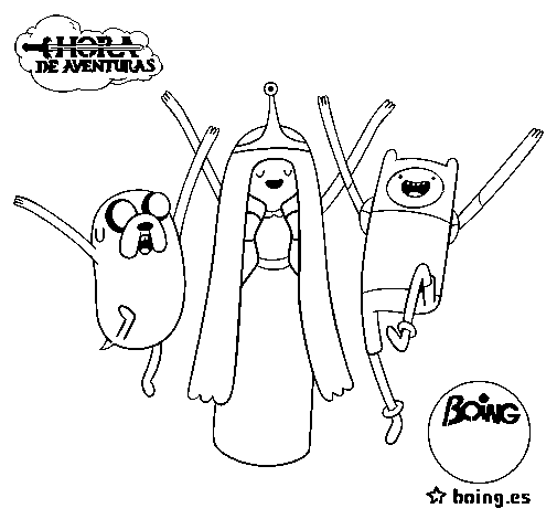 505x470 Jake, Princess Bubblegum And Finn Coloring Page
