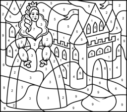 256x226 Princess And Castle Coloring Page. Printables. Apps For Kids.