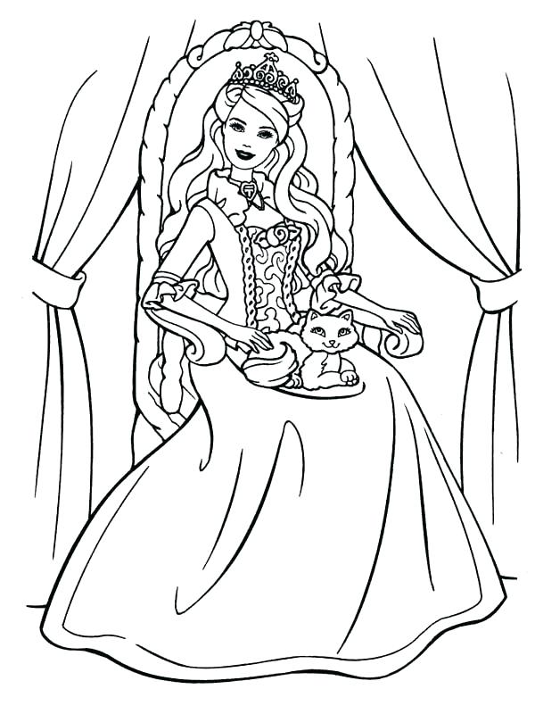 Princess Cat Coloring Pages