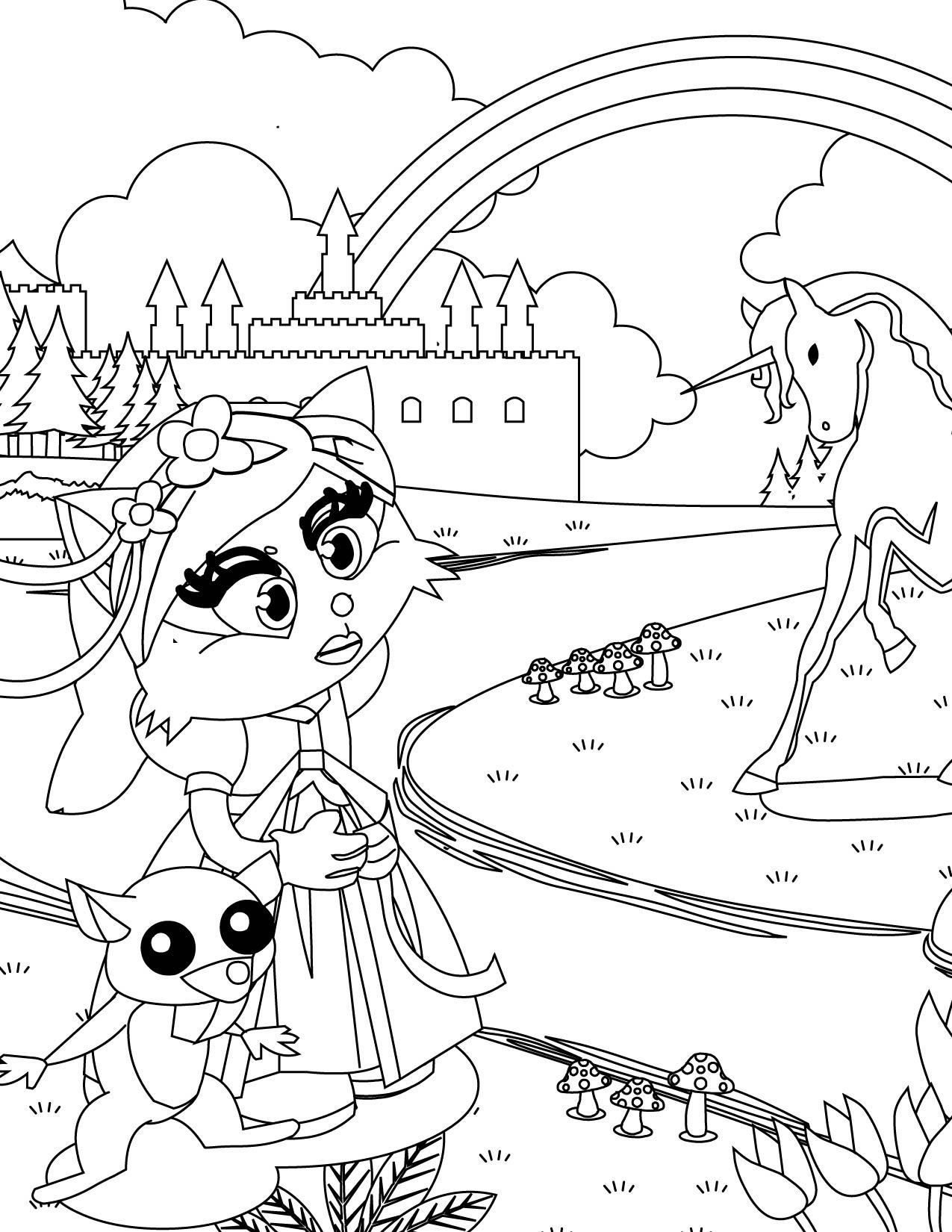 1275x1650 Appealing Cat Princess Coloring Printable Image Of Page Style