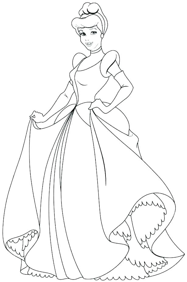 615x925 Princess Cinderella Coloring Pages Princess Coloring Pages Disney