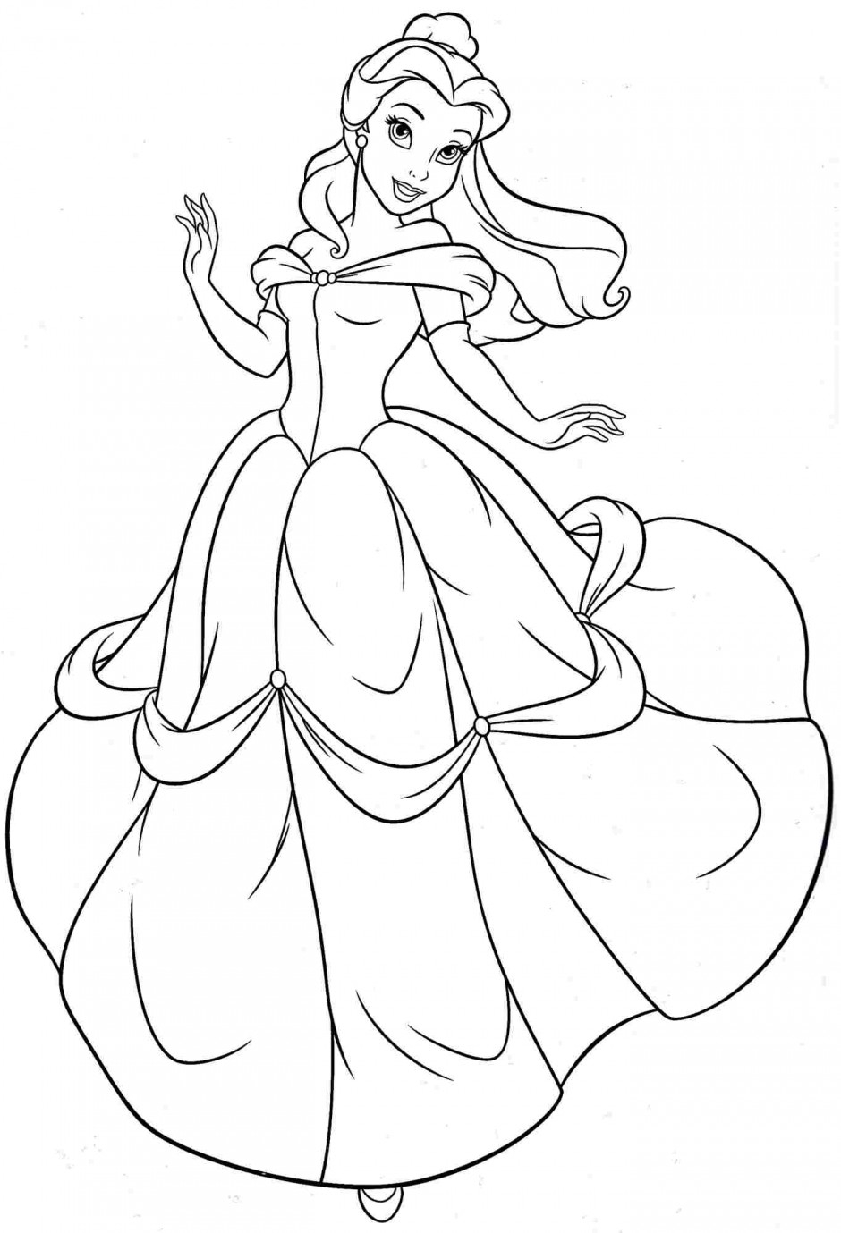 940x1379 Disney Princess Coloring Pages Belle Download Free Coloring Sheets