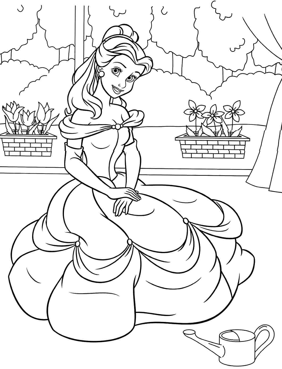 1195x1560 Free Printable Belle Coloring Pages For Kids