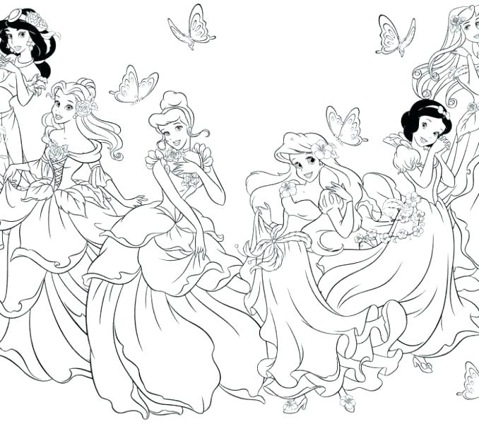 678x600 All Princess Coloring Pages All Princess Coloring Pages Disney