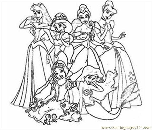 650x554 Disney Princess Coloring Pages For Kids