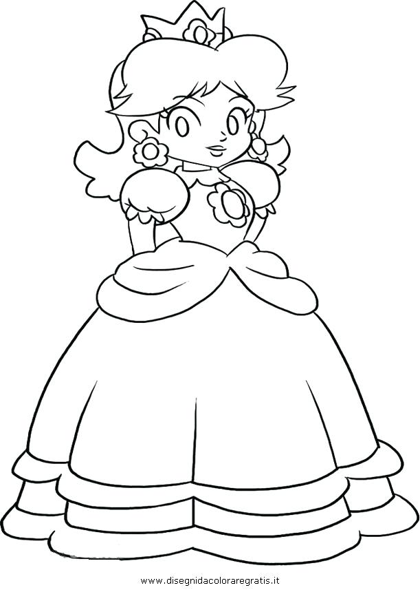 611x860 Princess Daisy Coloring Pages Bros Colouring Super Mario
