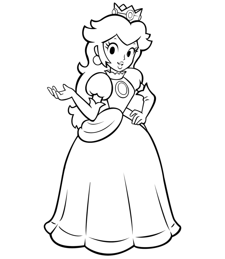 888x1024 Princess Daisy Coloring Pages To Print High Quality
