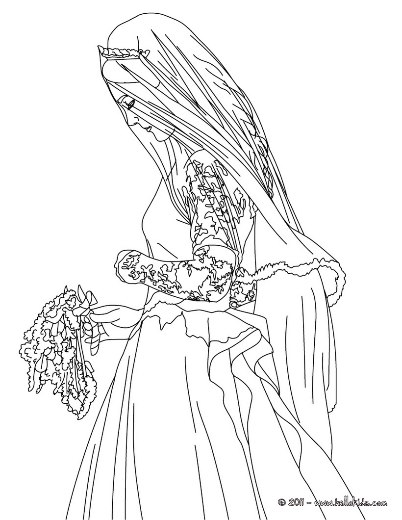 820x1060 Braut Kate Middleton Zum Ausmalen Weddingride Coloring Pages