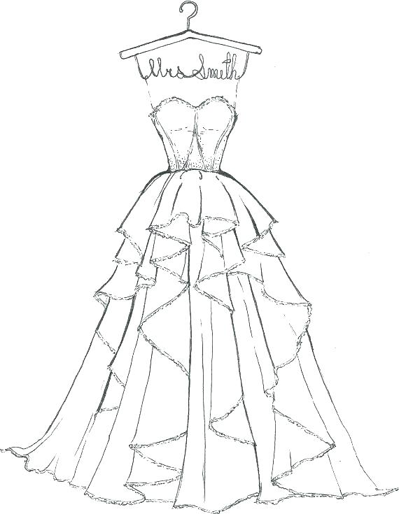 570x735 Coloring Pages Of Wedding Dresses Pages Of Wedding Dresses