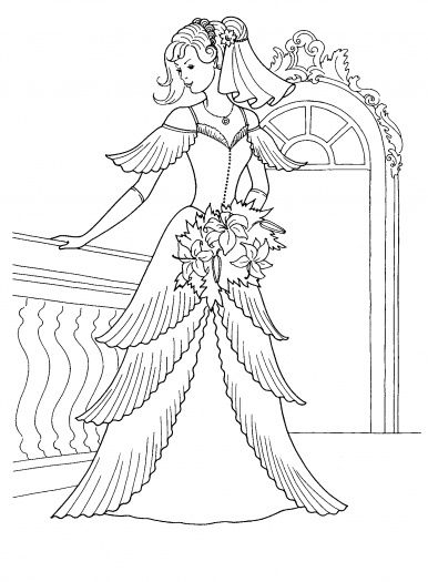 386x525 Coloring Pages Princess Dresses