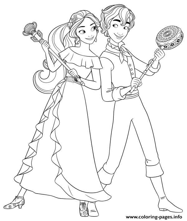 600x709 Princess Elena And Mateo Disney Princess Coloring Pages Printable
