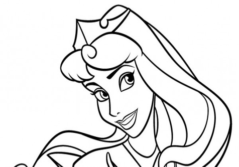 476x333 Princess Aurora Face Coloring Page Image Clipart Images