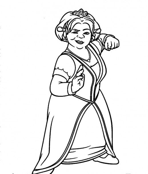 518x608 Princess Fiona From Shrek Coloring Pages Kids Colouring Pages