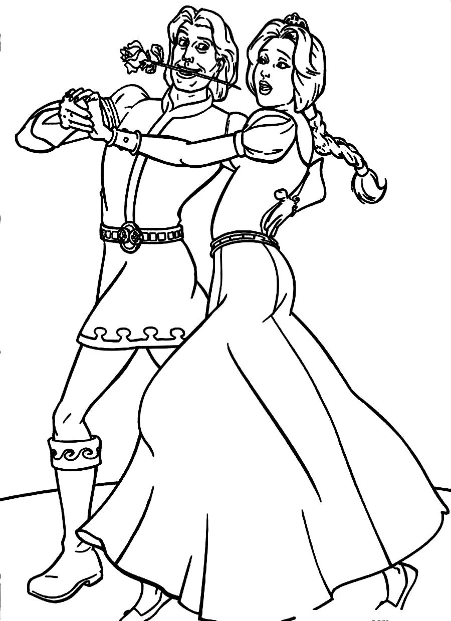 900x1240 Download Prince Charming Dancing With Princess Fiona In Shrek