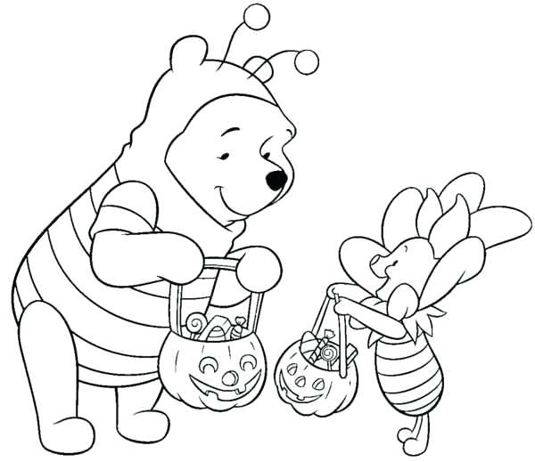 600x519 Halloween Disney Coloring Pages Pooh Coloring Sheet For Kids