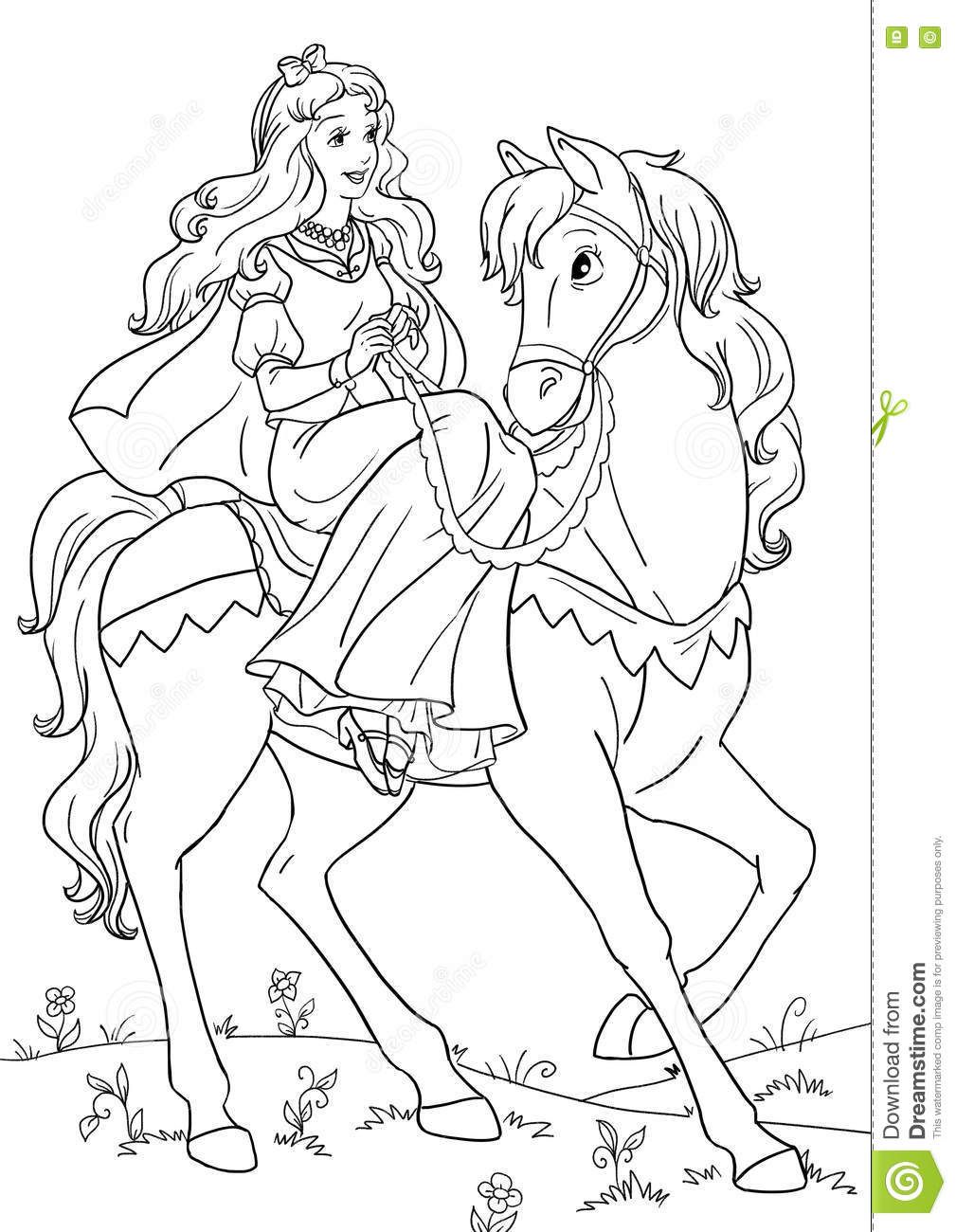 1009x1300 Horsed Princess Stock Illustration Image Of Garment 77805467