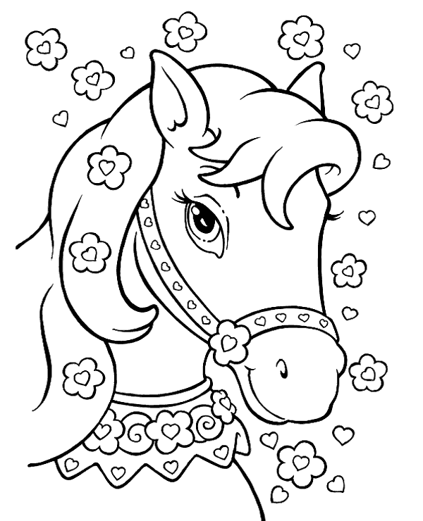 600x740 Princess Horse Coloring Pages For Girls To Print Or Download For Free