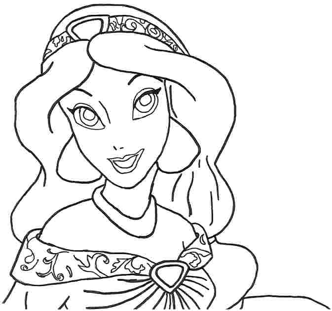 673x629 Coloring Pages Of Princesses Princess Jasmine Coloring Pages