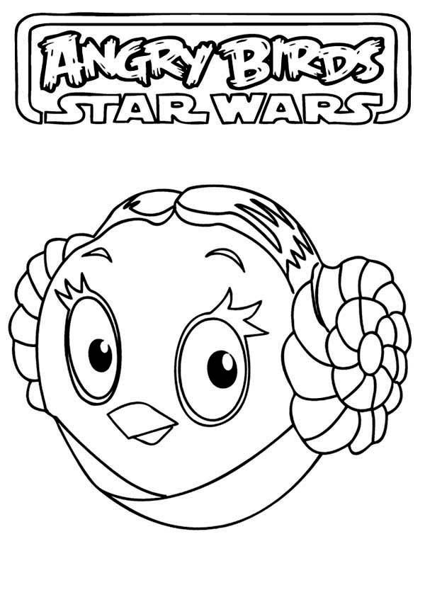 600x850 Angry Birds Star Wars The Beautiful Princess Leia Coloring Pages