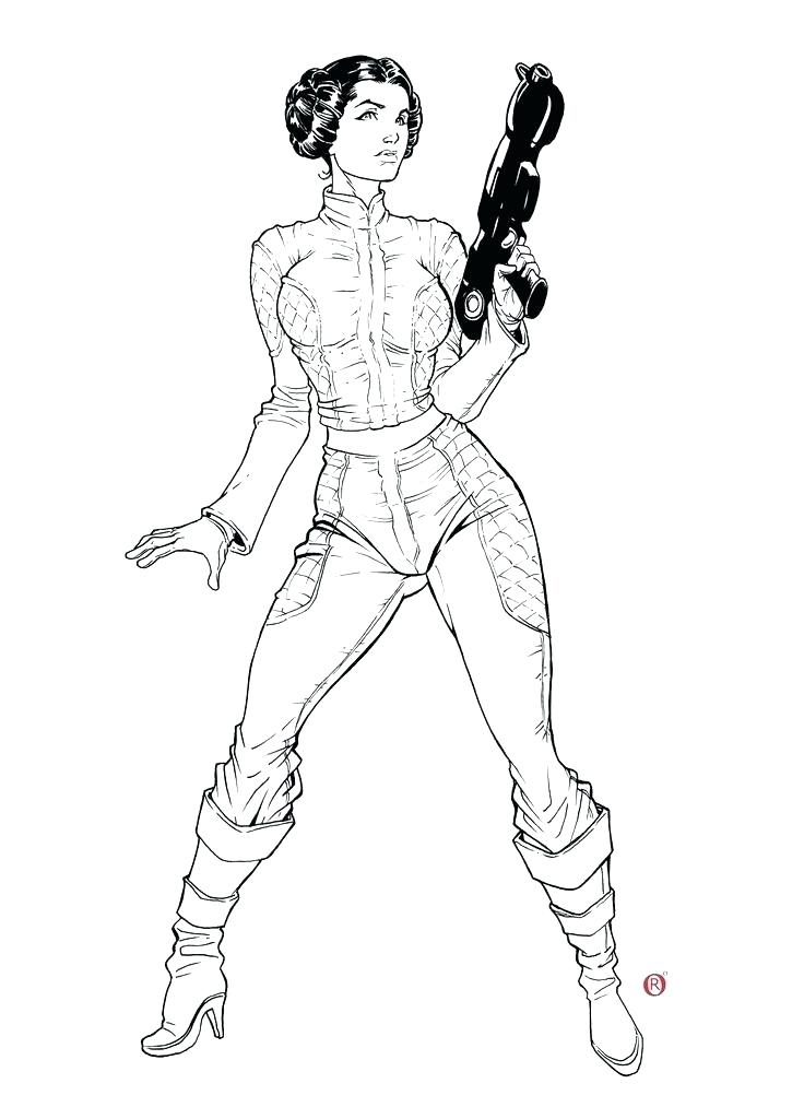 736x1013 Princess Leia Coloring Pages