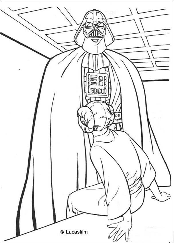 607x850 Darth Vader And Princess Leia Coloring Pages