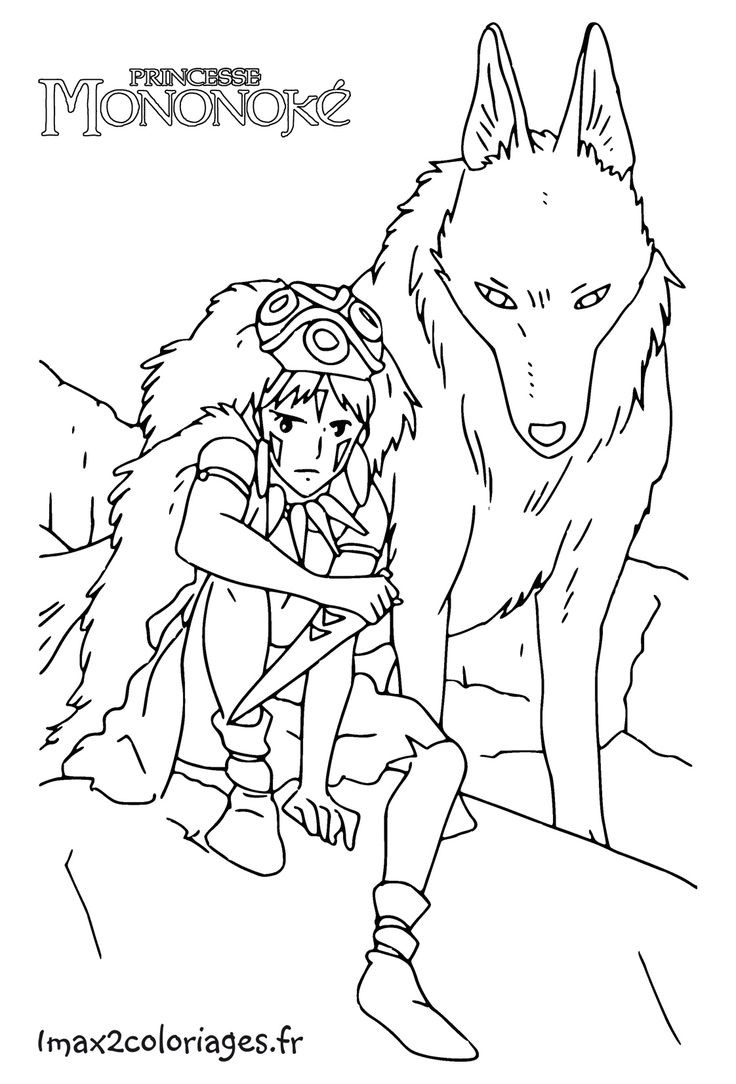736x1084 Princess Mononoke Coloring Pages Studio Ghibli