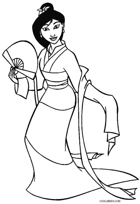 583x850 Mulan Coloring Pages Y Blank Pattern ~ Mulan Disney