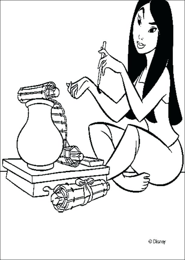 607x850 Mulan Coloring Pages Coloring Pages Fa Princess Mulan Coloring