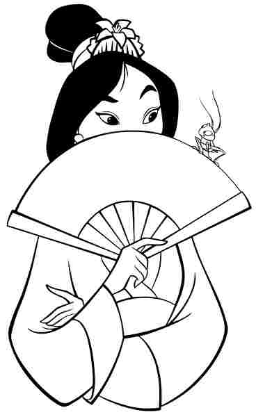 368x600 Disney Princess Mulan Coloring Pages