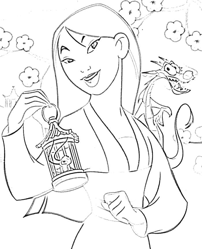 700x862 Disney Princess Mulan Coloring Pages